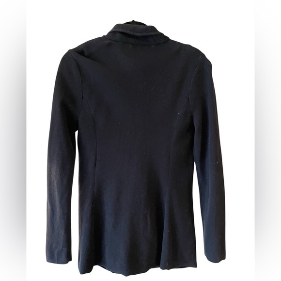Lauren Ralph Lauren Black Cardigan Sweater Button Collar 100% Cotton Size Medium - Picture 2 of 6